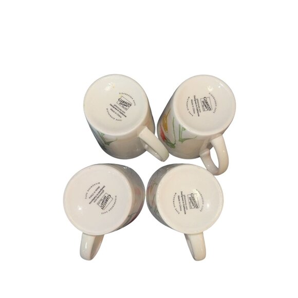 Set Of 4 Gibson Everyday Floral Pattern Coffee Mugs - Picture 3 of 6